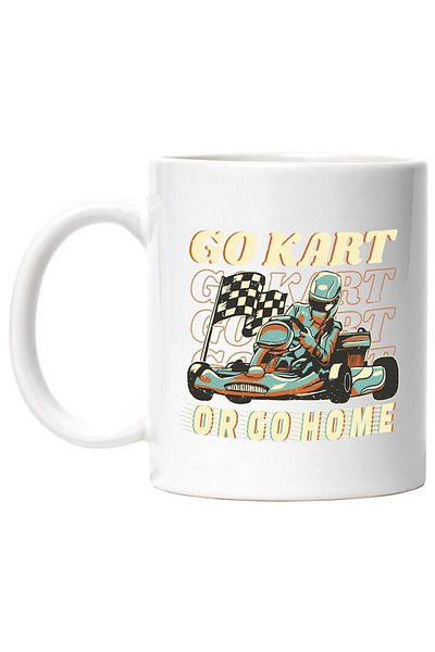 INOVATIX Personalized white mug, Message In English Go Kart Or Go Home, Helmet, Race, INOVATIX®. 330ml