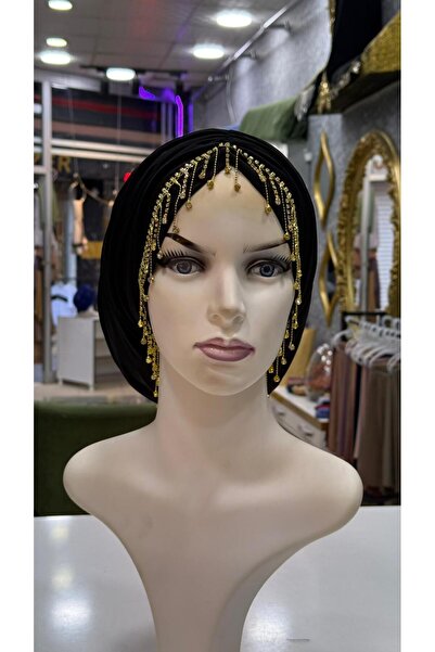 zagreus Kadın siyah golt taşlı sacaklı salaş bone özel günlerde çok terçıh ed...