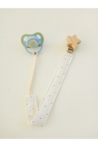 Wenaris Vizon Ahşap Klipsli Bebek Emzik Askısı - Emzik Zinciri Bebek Hediyeli...