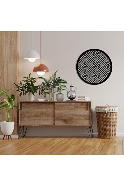 LUNOART Zen Spiral Desenli Yuvarlak Metal Tablo | Modern Minimal Dekor