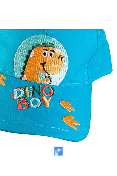 Kardelen Butik Denizli 100% Cotton Dinosaur Embroidered Hat for Babies (0-18 Months) (Size 44-46 cm)