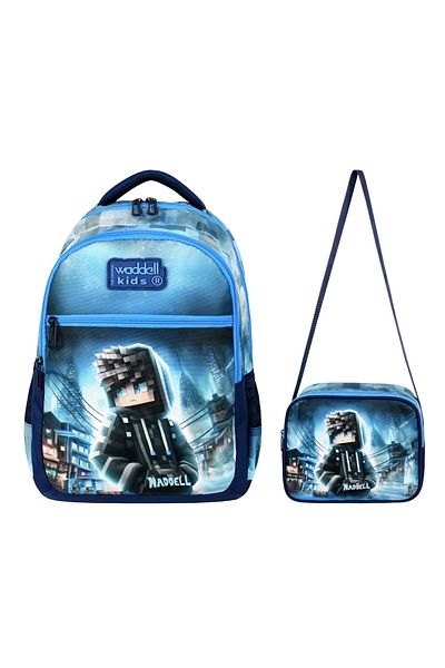 Çanta Trend Rucsac și cutie de prânz cu model cu licență Waddell, geantă primară