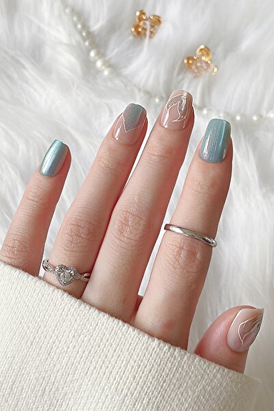 Easy Beauty XSmall Beden Kedi Gözü Tırnak 10 Adet Takma Tırnak Seti T006