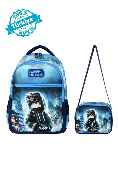 Çanta Trend Rucsac și cutie de prânz cu model cu licență Waddell, geantă primară