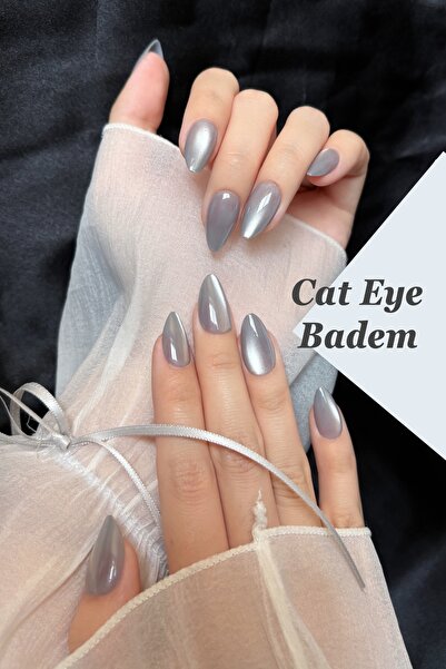 Easy Beauty Kısa Badem Kedi Gözü 24 Adet Takma Tırnak Seti W1506