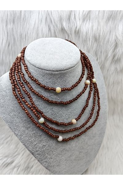 HAPPY HANDMADE Black Glass Beaded Long Necklace Bohemian Necklace Multi-Functional Necklace