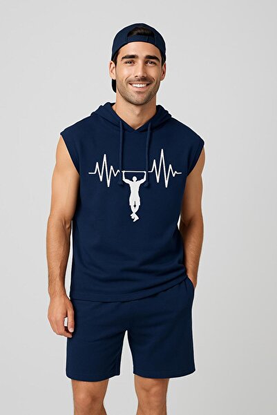 LAYORA Men'S- Printed Sports Singlet - Shorts Set 2-Pack Large Size Cotton