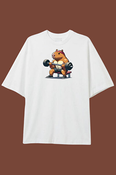 Dupe Design Tricou oversize cu imprimeu Capybara Gym