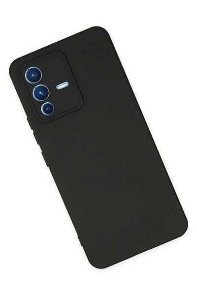 CepteToptan حافظة فيفو V23 5G نانو من الداخل سيليكون مخملي - أسود - MKİ7994-4809