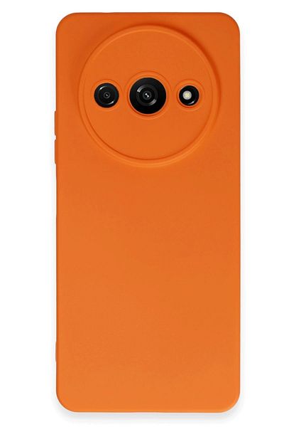 CepteToptan حافظة هاتف Xiaomi Redmi A3 4G من السيليكون المخملي الداخلي - برتقالي - MKİ2195-9656