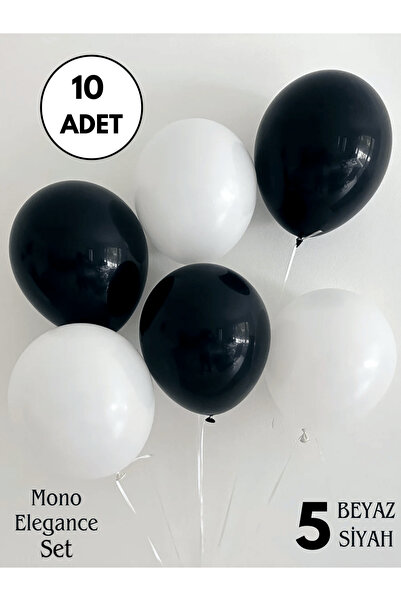 Bunloon Mono Elegance Set Pastel Siyah ve Beyaz Balon Seti – Parti & Etkinlik...