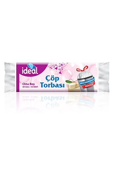 İdeal Ideal Drawstring Garbage Bag White Soap Scented Medium Size 10 Pcs