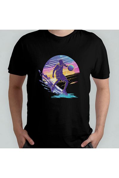 Pixxa Basketball Player - Basketball - Basketball Unisex 100% Cotton Crew Neck T-Shirt Model 1
