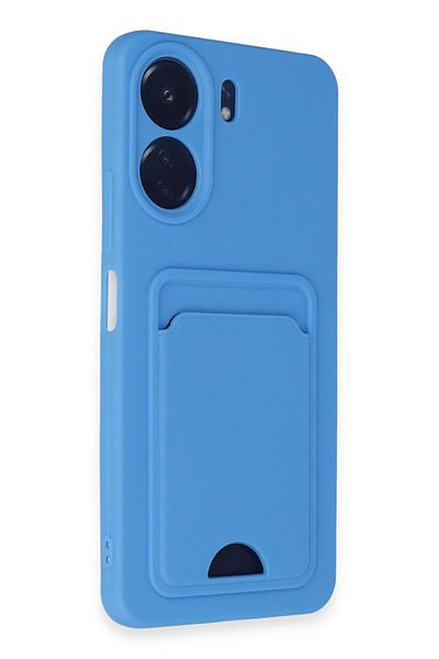 CepteToptan حافظة هاتف Xiaomi Redmi 13C من السيليكون مع بطاقة عمل كلفن - أزرق - MKİ5959-3341