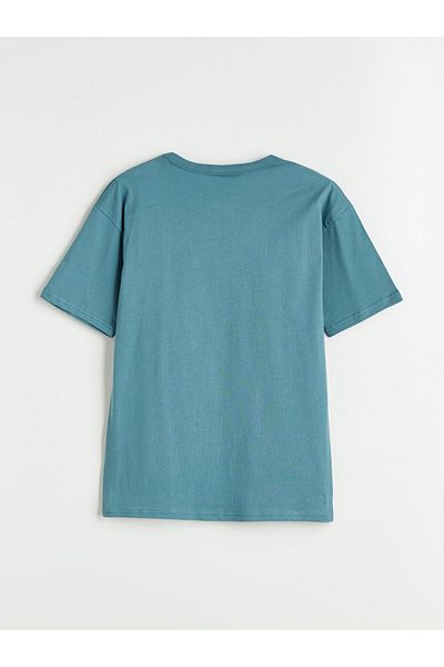 LC Waikiki Green Crew Neck Boy's T-Shirt