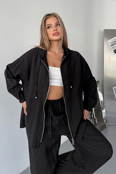 adba style Hooded Modal Woven Oversize Women's Suit 4021