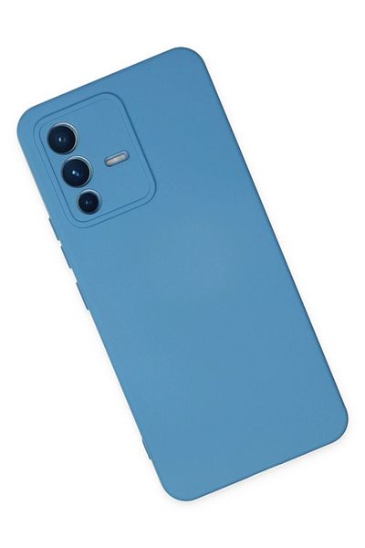 CepteToptan حافظة فيفو V23 5G نانو من الداخل سيليكون مخملي - أزرق - MKİ7119-8299