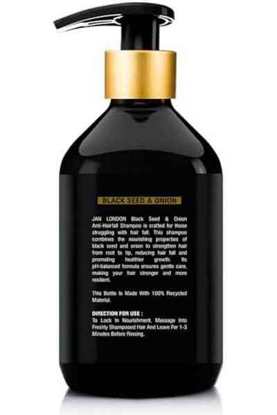 JAN LONDON JL Black Seed & Onion Shampoo 500ml | Anti-Hairfall, Strengthening Cleanser with Natural Extracts