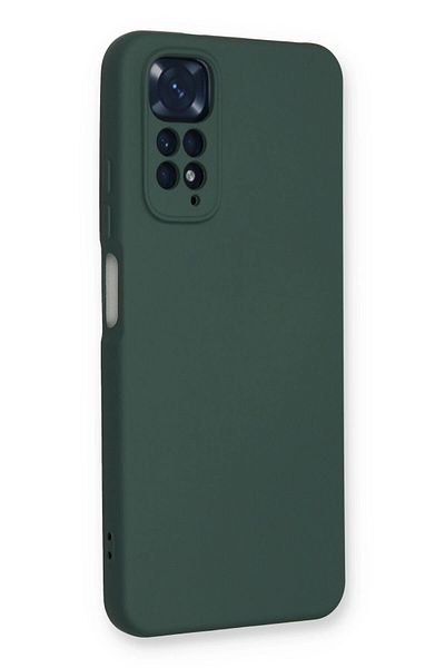 CepteToptan حافظة هاتف Xiaomi Redmi Note 11 من السيليكون المخملي الداخلي - أخضر داكن - MKİ6025-5657