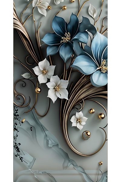 Generic A distinctive wall painting printed on canvas with a hidden wooden frame.
