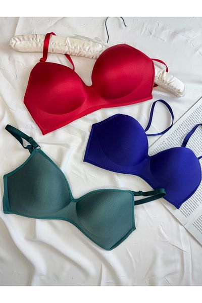 ROZENİN LINGERIE Lotus Unpadded Underwire Gatherer Economic Package Set of 3 Bras