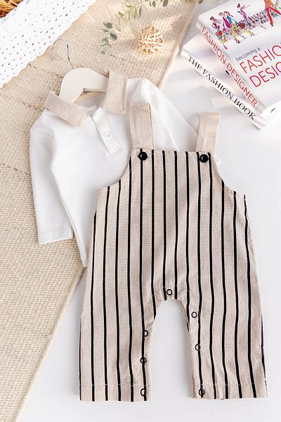 Babymod Baby Boy 100% Cotton 2-Piece Salopet Jumpsuit Set