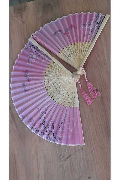 aysa stil Ahşap desenli yüksek kaliteli Japon bambu yelpazesi