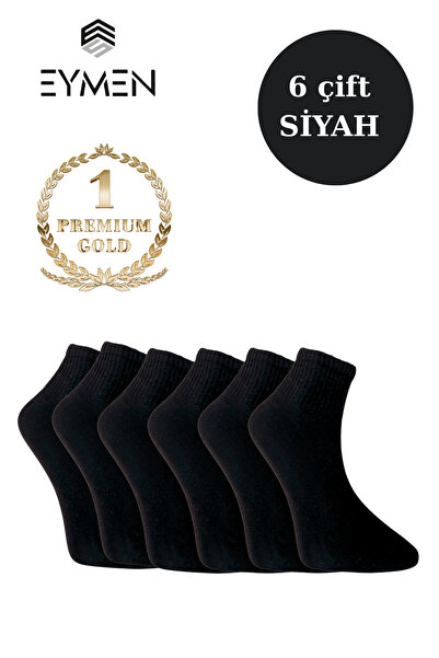 EymenSocks 6'lı Paket Unisex Rahat Fitilli Kolej & Tenis Çorabı Düz Renk Kısa...