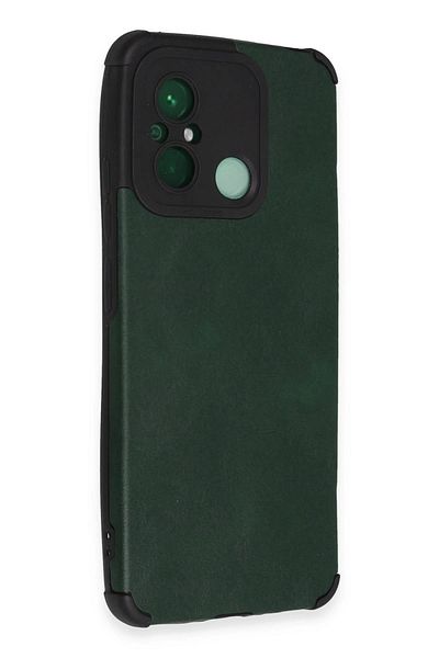 CepteToptan حافظة هاتف Xiaomi Redmi 12C مصنوعة من السيليكون والجلد - أخضر - MKİ4264-8641