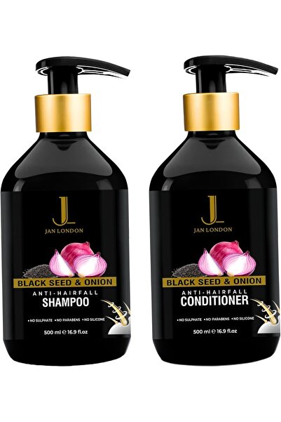 JAN LONDON مجموعة شامبو وبلسم JL ببذور الكتان والبصل، عبوة ٢ × ٥٠٠ مل | مضاد ...