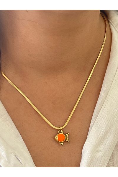 Rupen Kraft 316 Lsurgical Steel Special Design Colorful Fish Stainless Tarnish Steel Necklace