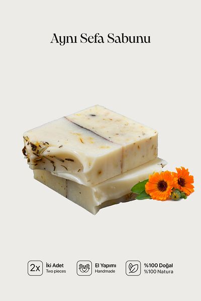 Cageartstudio Natural Same Sefa Soap 2 Pack - 100% Handmade and Natural, Skin Friendly, Chemical Free (2 Pieces)
