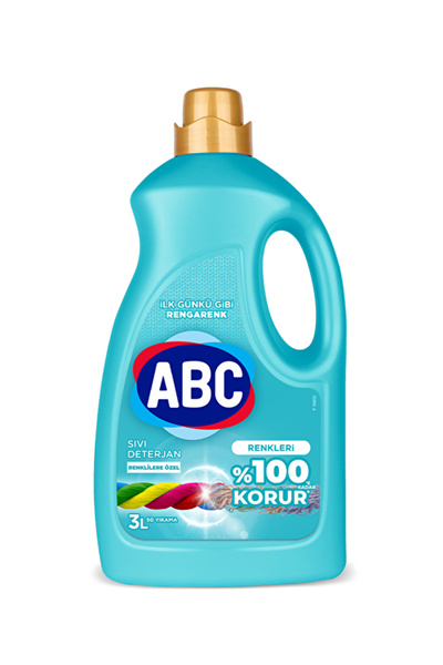 ABC 4 ADET Sıvı Bakım Deterjanı Renkliler 50 Yıkama 3000 ml