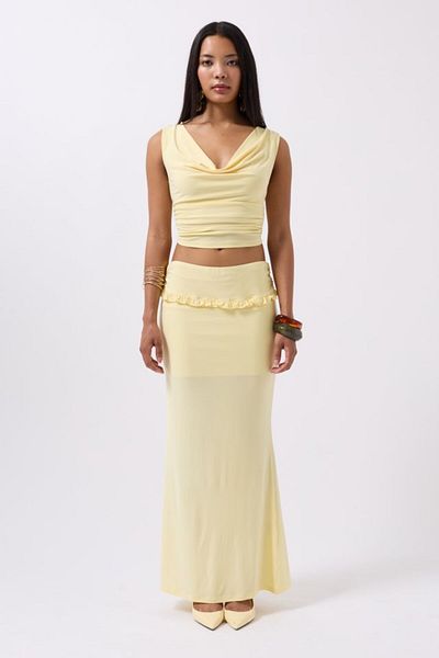 JANES Fold Waist Detail Maxi Skirt