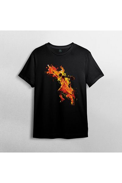 Pixxa Basketball Player - Basketball - Basketball Unisex 100% Cotton Crew Neck T-Shirt Model 3