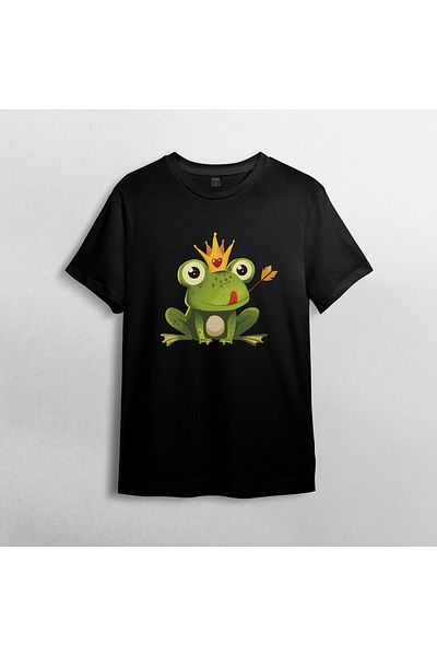 Pixxa Frog Prince Unisex 100% Cotton Crew Neck T-Shirt Model 1