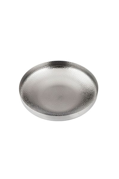 ABAREEK Silver round tray or plate with an elegant and decorative design