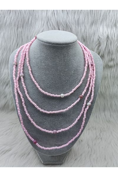 HAPPY HANDMADE Black Glass Beaded Long Necklace Bohemian Necklace Multi-Functional Necklace