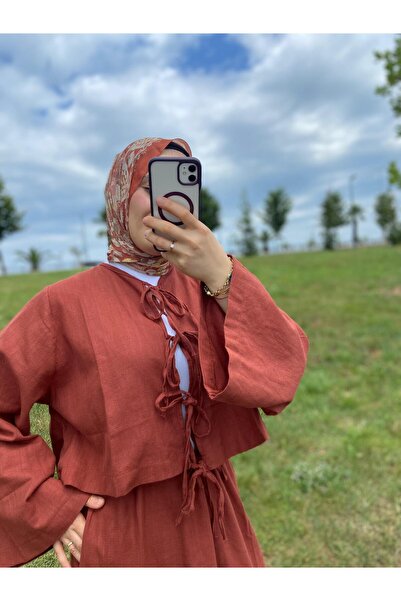Poleen Linen Skirt Bluz Suit