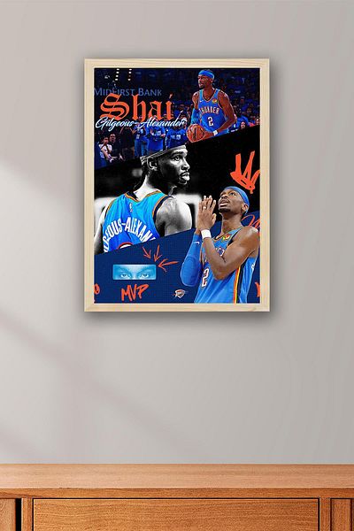 Saturn Pictură înrămată de Shai Gilgeous Alexander - Pictură poster NBA de baschet