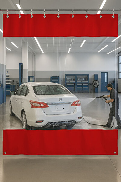 sizenelazım 0.80mm Transparent Auto Service and Wash Partition Curtain 12 Col...