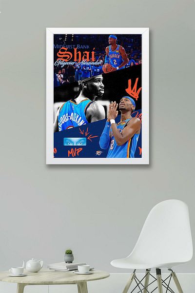 Saturn Pictură înrămată de Shai Gilgeous Alexander - Pictură poster NBA de baschet