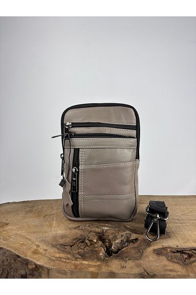 özdemirler deri Genuine Leather Unisex Phone Bag, Leather Waist Bag, Multi-Compartment Leather Shoulder Bag