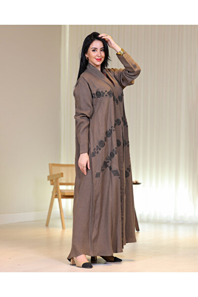 Elegant Layered embroidered silk abaya