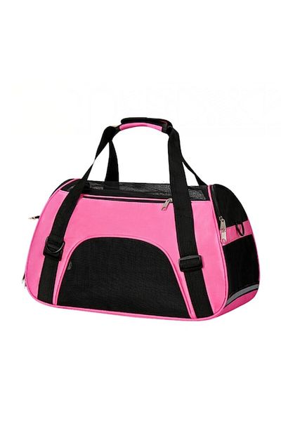OEM Foldable Pet Carrier Bag with Mesh Ventilation, Easy to Carry, Waterproof, 52x35x25 Cm, Pink