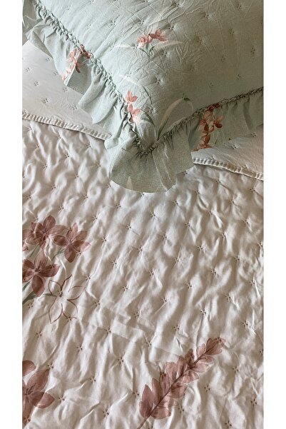 sutra Flora Serisi Çift Taraflı Tek Kişilik Yatak Örtüsü Seti