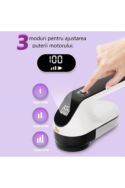 Lucmark Electric lint remover, Lucmark, Battery, Portable, 9000 rpm, Black and white
