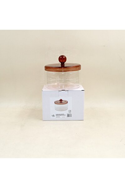 B&D برطمان زجاجي شفاف بغطاء كهرماني من بي آند دي