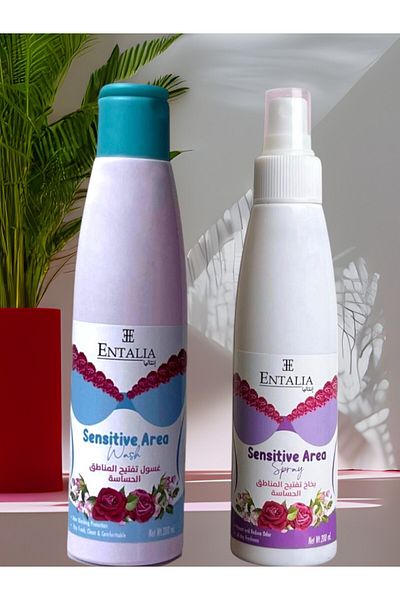 ENTALIA Thai Intimate Wash Spray for Lightening, Softening, Soothing, Cleaning, Moisturizing and Lightening Sensitive Areas with Rose Extract 200ml