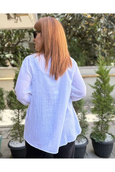 DenizEge Cotton Thin Shirt White